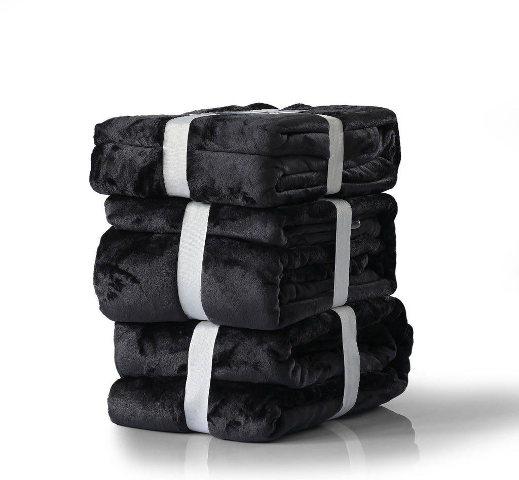 SOLID BLACK BLANKET DOUBLE